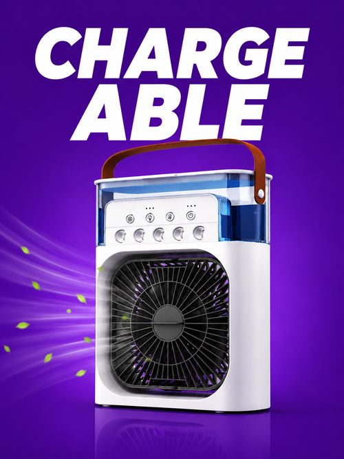 Mini 3-in-1 Air Cooler – USB Air Cooler with Water Tank, Misting Function & LED Light