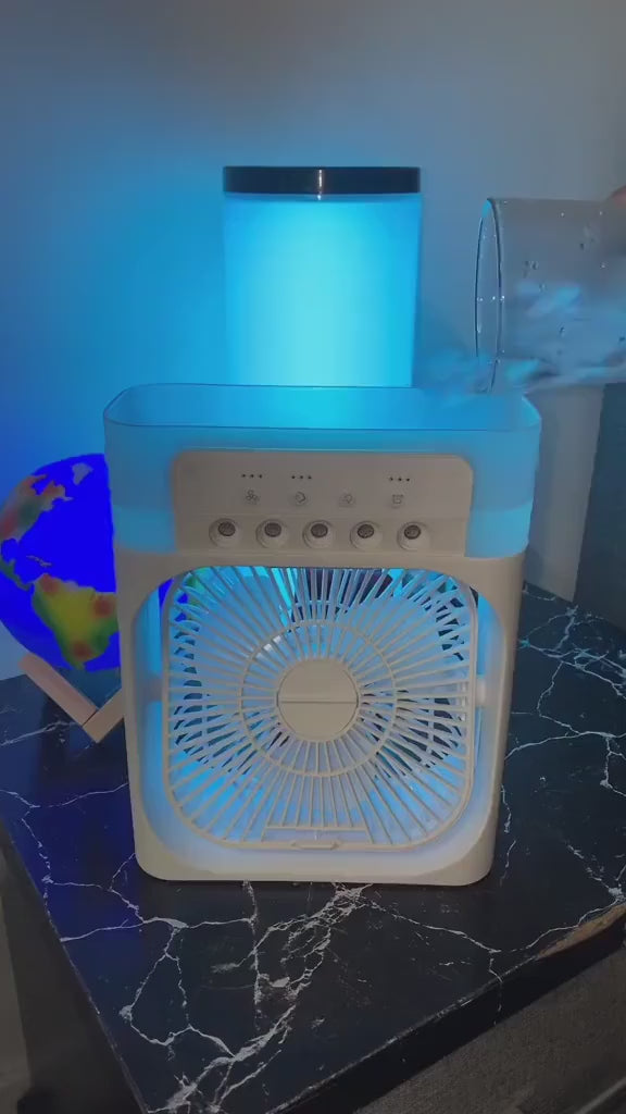 Fan And Humidifier, Portable Spray Cooling Fan with Carry Handle,